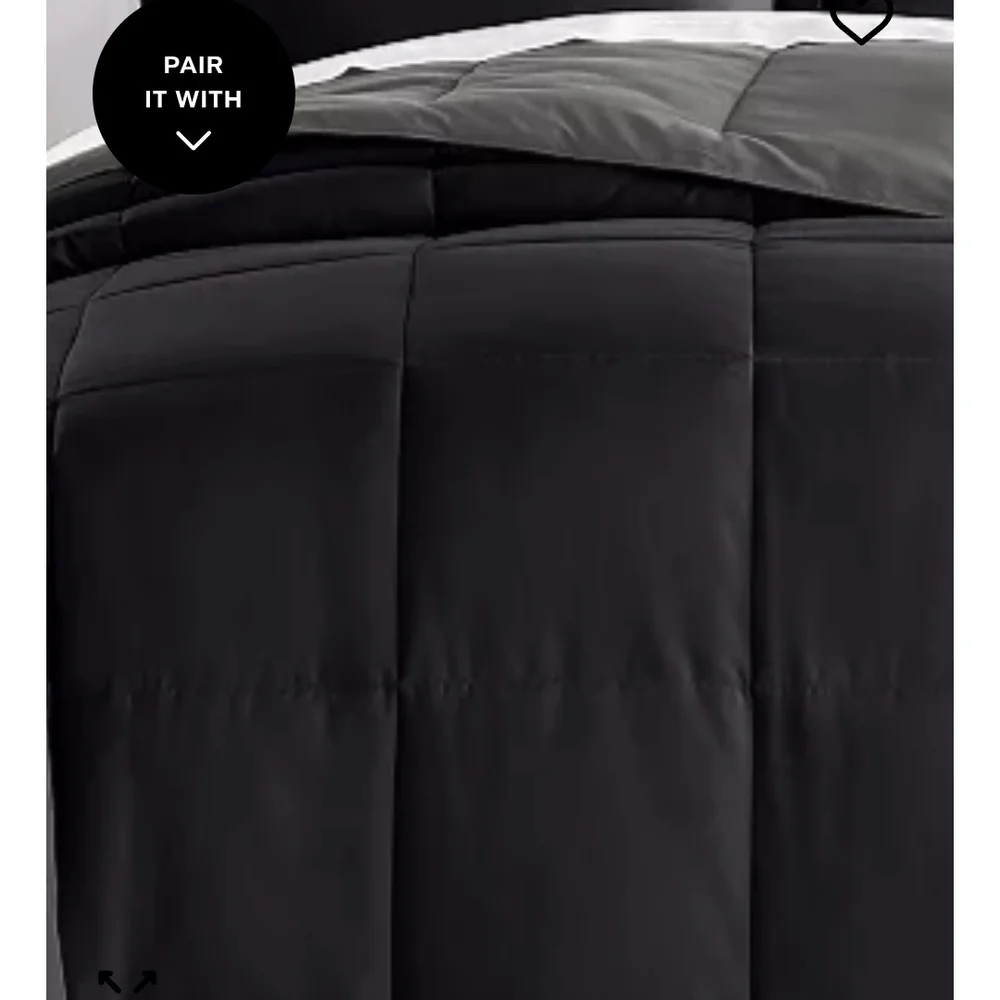 Classic Reversible Black Comforter Set - Modern Microfiber